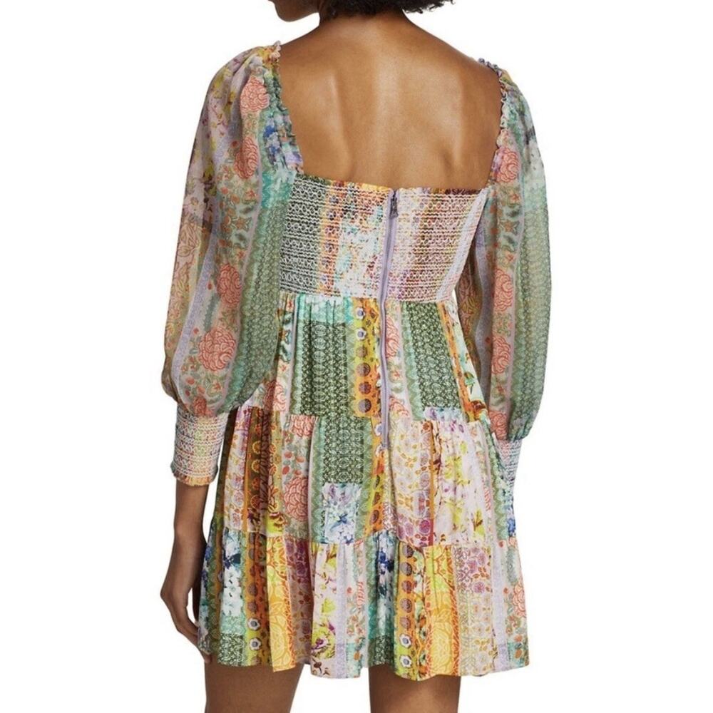 NWT Alice + Olivia Rowen Tiered Mini Dress NEW Large - Picture 4 of 10